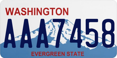 WA license plate AAA7458