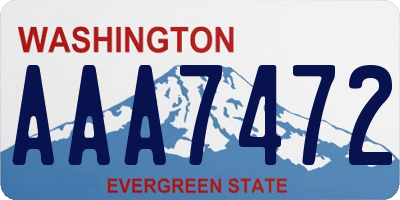 WA license plate AAA7472