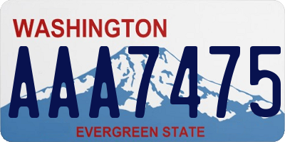 WA license plate AAA7475