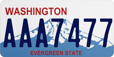 WA license plate AAA7477