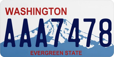 WA license plate AAA7478