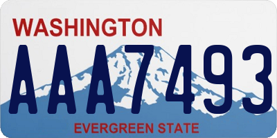 WA license plate AAA7493