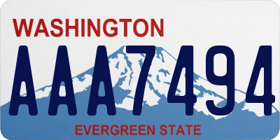 WA license plate AAA7494