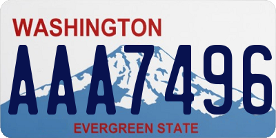 WA license plate AAA7496