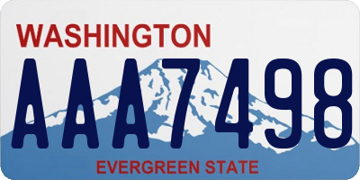 WA license plate AAA7498