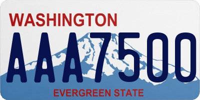 WA license plate AAA7500