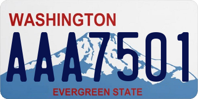 WA license plate AAA7501