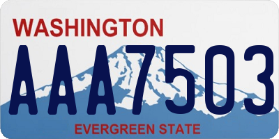 WA license plate AAA7503