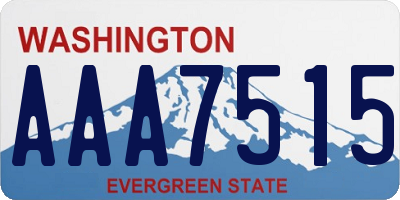WA license plate AAA7515