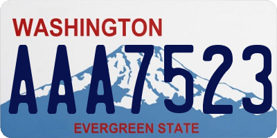 WA license plate AAA7523