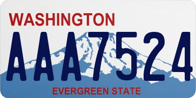 WA license plate AAA7524