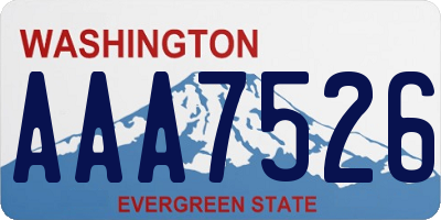 WA license plate AAA7526