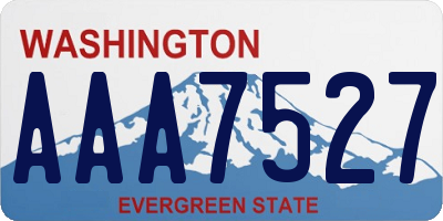 WA license plate AAA7527