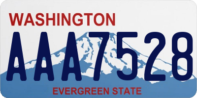 WA license plate AAA7528