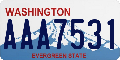WA license plate AAA7531