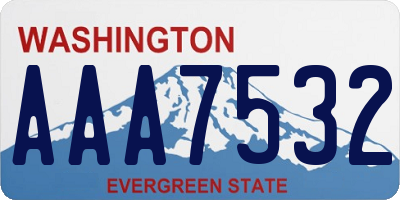 WA license plate AAA7532