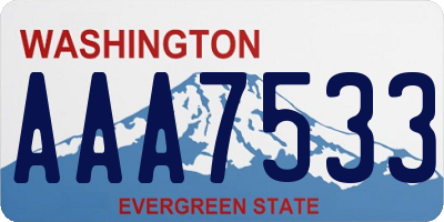 WA license plate AAA7533