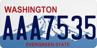 WA license plate AAA7535