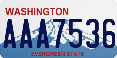 WA license plate AAA7536