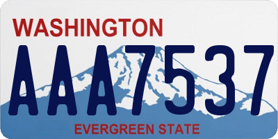 WA license plate AAA7537