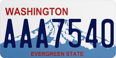 WA license plate AAA7540