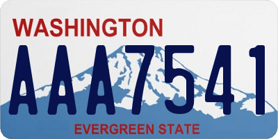 WA license plate AAA7541