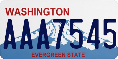 WA license plate AAA7545