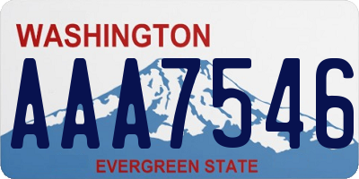 WA license plate AAA7546