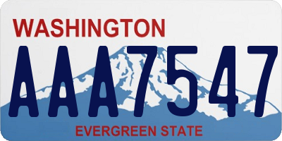 WA license plate AAA7547