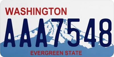 WA license plate AAA7548