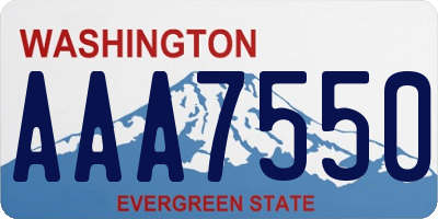 WA license plate AAA7550