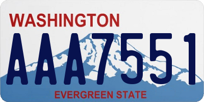 WA license plate AAA7551