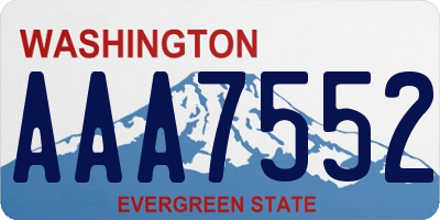 WA license plate AAA7552