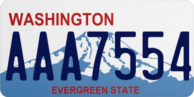WA license plate AAA7554