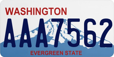 WA license plate AAA7562