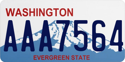 WA license plate AAA7564