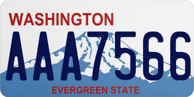 WA license plate AAA7566