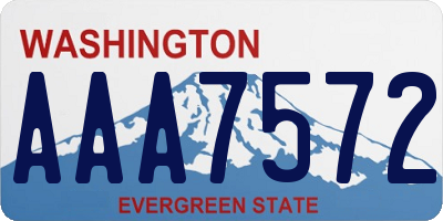 WA license plate AAA7572