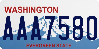 WA license plate AAA7580