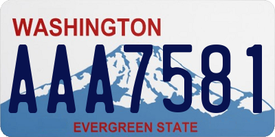 WA license plate AAA7581