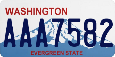 WA license plate AAA7582