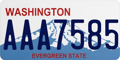 WA license plate AAA7585
