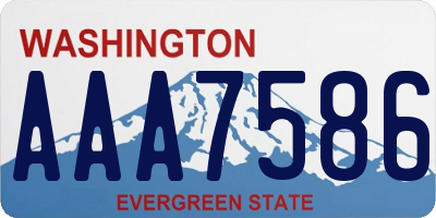 WA license plate AAA7586
