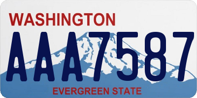 WA license plate AAA7587