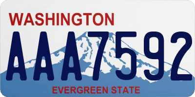 WA license plate AAA7592