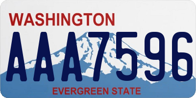 WA license plate AAA7596