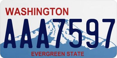 WA license plate AAA7597