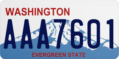 WA license plate AAA7601