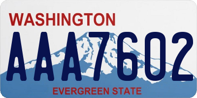 WA license plate AAA7602
