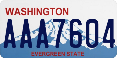WA license plate AAA7604